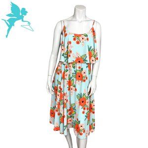ANTHROPOLOGIE PAPER CROWN X RIFLE Poppy Fields Floral Midi Sundress